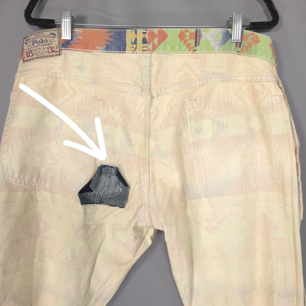 POLO RALPH LAUREN Men's Jeans 38X32 Varick Slim Straight Aztec 100% Cotton - Picture 16 of 16